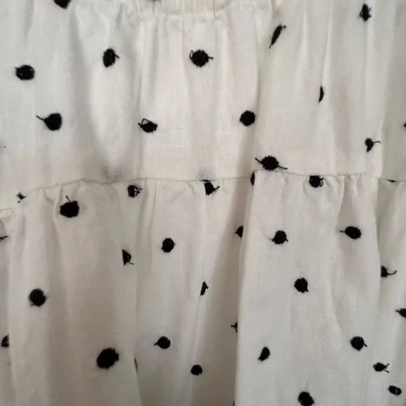 Loft black and white Polka dot dress sz large/tiered mini - Picture 3 of 4